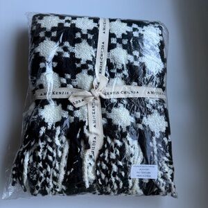 MacKenzie-Childs Black and White Houndstooth Throw
